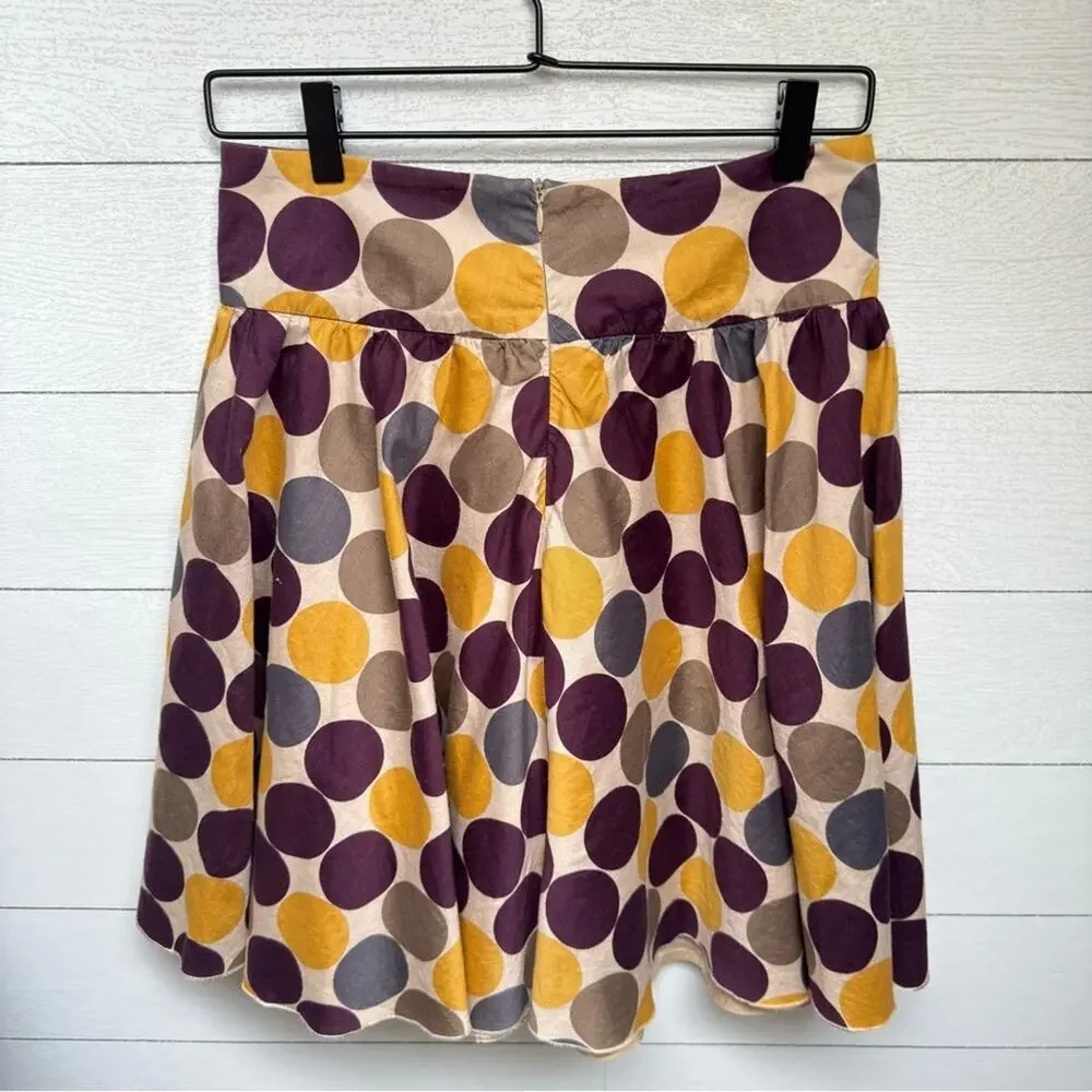 XXi Forever 21 100% Cotton Multicolor Polka Dot Skater Skirt - Medium